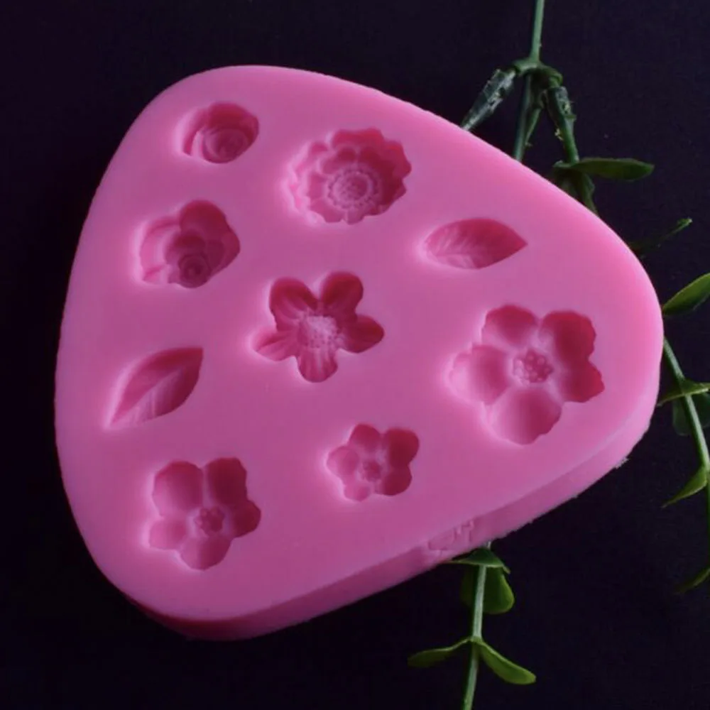 Все виды цветов моделирование 3D DIY мыло/Шоколад/желе силиконовые формы мини цветок торт украшения