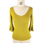 Women's Hole Pattern Pullover Short Sleeve Knit Blouse