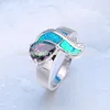 2018 New Design Mexican Fire Opal & mystic cz 925 Sterling Silver Jewelry For Ring