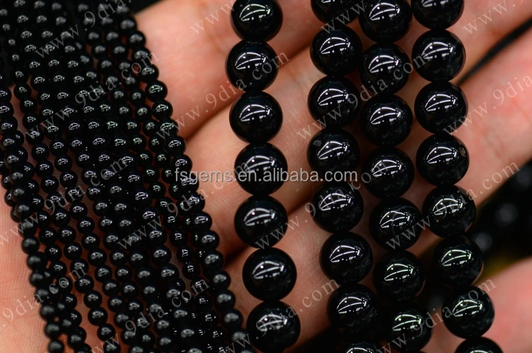 Wholesale Natural Stone Black Onyx Gem Stone Beads Loose Beads Strand 4MM 6MM 8MM 10MM 12MM