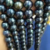 Factory bulk sale fashion handmade 3A+ pearl jewelry round black tahitian loose pearls