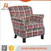 Loui xvi bright colored fabric wood sofa chair single kd old style wooden sofa