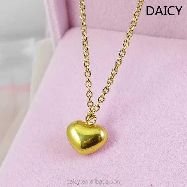 fashion stainless steel gold small cute girlfriend heart pendant