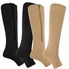 Custom logo China manufactory open toe medical zipper compression socks