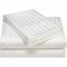 T300 cotton polyester stripe bed sheet for hotel and hospital