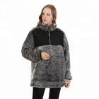 LOW MOQ wholesale woman 1/4 zip sherpa fleece pullover
