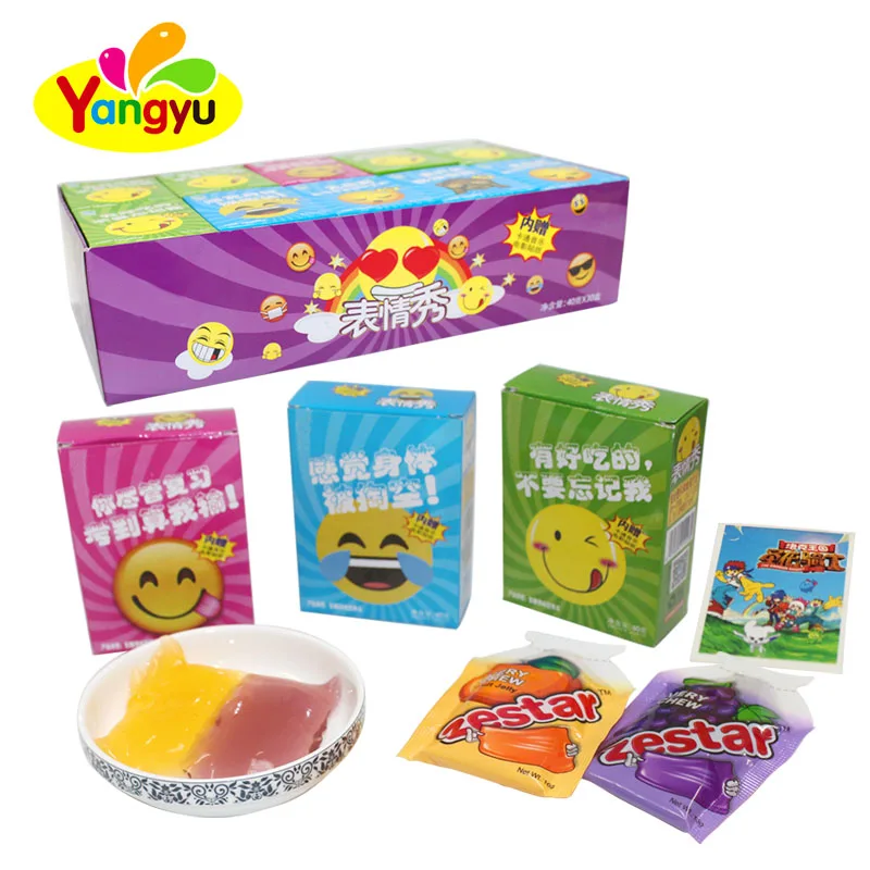 Expression pattern jelly candy with sticker