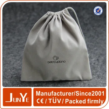 promotional logo print gift jewelry velvet bag pouches