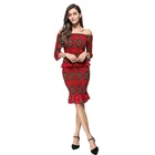Pretty steps OEM ODM Fashion Casual Floral Off- Shoulder Women Casual Western style dress
