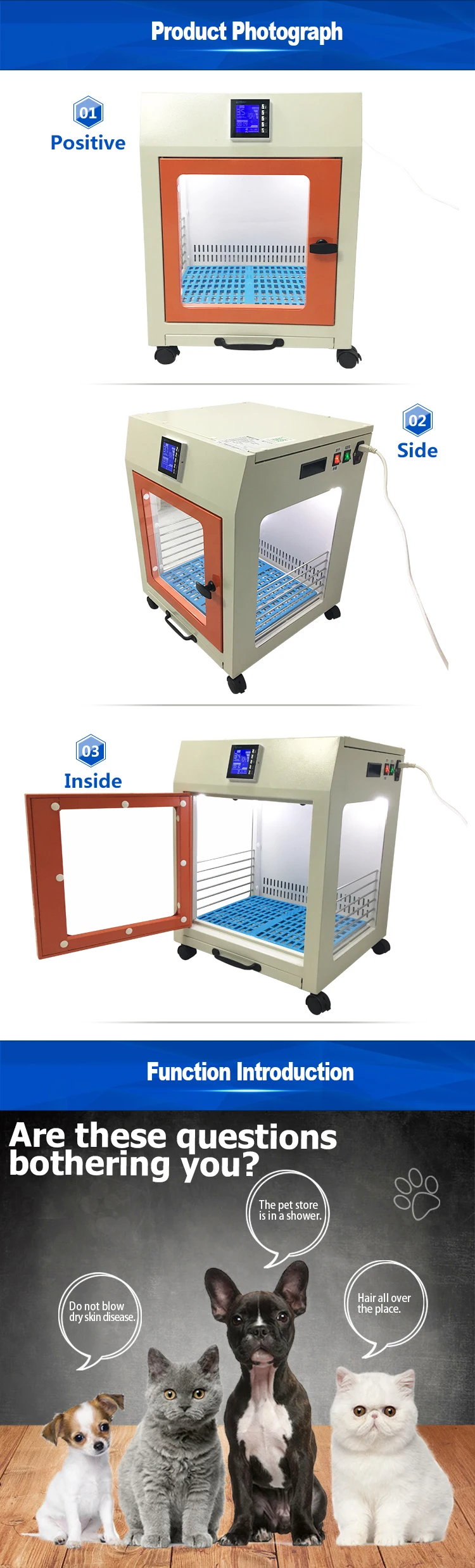 Pet Dog Hair Dryer Room Dog Grooming Supplies Equipment