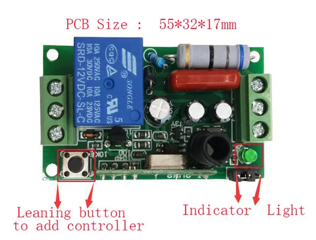 Description Picture 5 of itemWireless Remote Control Light Switch AC220V 1CH 10A Relay Output Radio Receiver Module+Belt buckle Transmitter garage door lamp