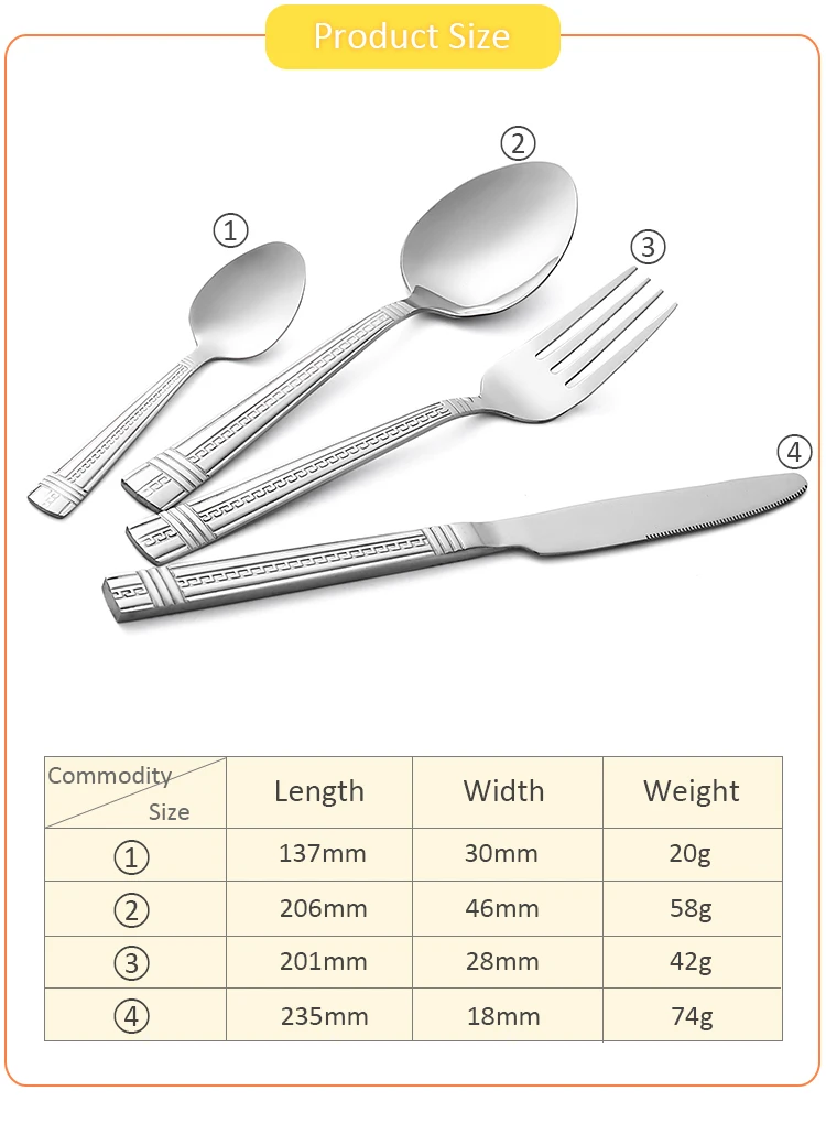 Portable Travel Set Outdoor Spoon Stainless Steel Restaurant Cutlery