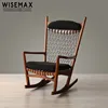 Wholesale factory direct hotel antique lounge chair leisure living room wooden relax chair reclining rocking chair wooden