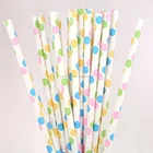 Colorful Dot Drinking Paper Party Straws