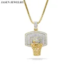 JASEN JEWELRY custom logo jewelry gold basketball pendant sport pendant