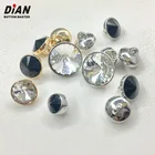Fashion small size plating metal nickel gold shank crystal button for sofa garment