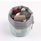 Custom Logo Cosmetic Pouch Handbag wash Bag Barrel Shaped Drawstring Makeup Organizer Storage Bag