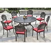Wholesale Cast metal aluminum frame garden arm chair and table Outdoor furniture dining set