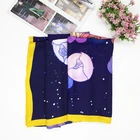 FY Custom Fashion Elegant Digital cotton silk scarves with hand hemming Printing