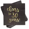20 Counts Black Paper Napkins 3 Ply Printed Paper Napkin for Birthday Party