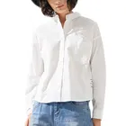 Low price beautiful design indian fashion white ruffle shirt long sleeve women