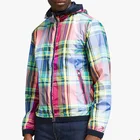 OEM high quality Wholesale custom fashion mens REVERSIBLE multicolor check windbreaker hooded jackets