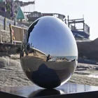 Contemporary Garden Decoration Metal Egg Abstract Art Shape Stainless Steel Sculpture