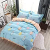 China Sullpier Superior King 4pcs bed linen blue and orange 100% cotton fruits custom print duvet cover