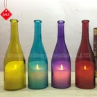 hot sale battery operation flameless moving wick bottle type glass led candle