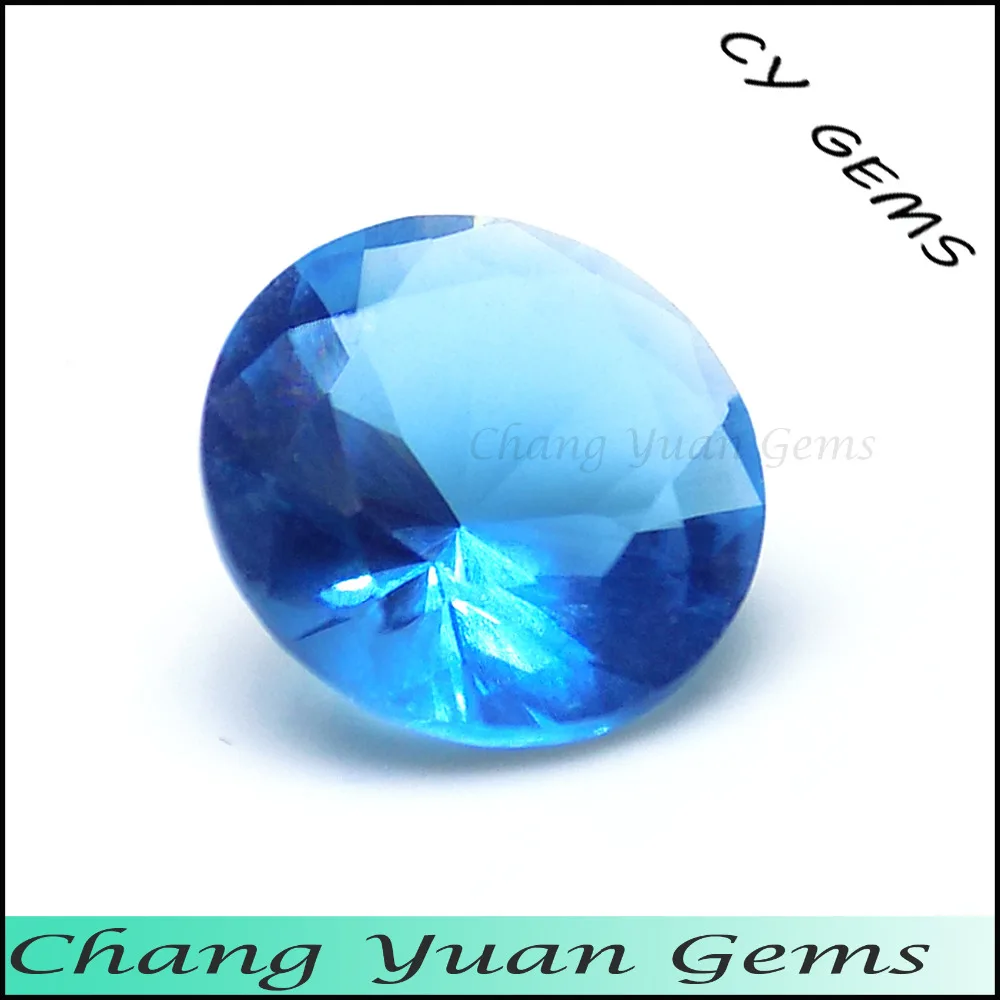 round shape sky blue color glass