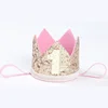 1 St Birthday Decor Wholesale Promotion Number Letter Baby Party Supplies Elastic felt Happy Birthday Girl Crown
