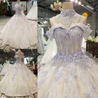 Romantic Sexy Purple and White Used Turkish Wedding Dresses with Crystals