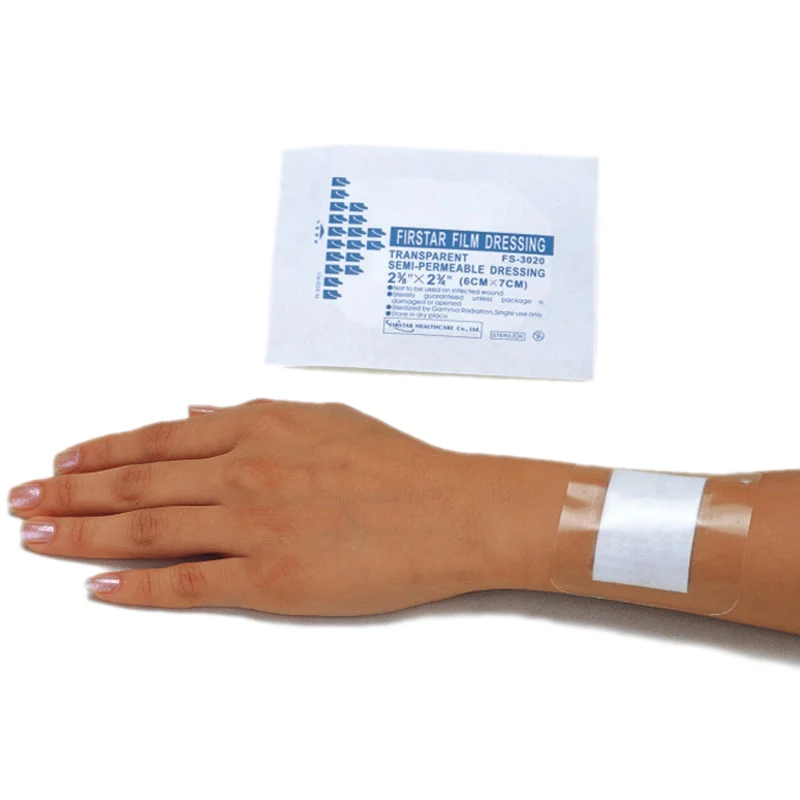 All purpose transparent film dressing fixed the central venous catheter