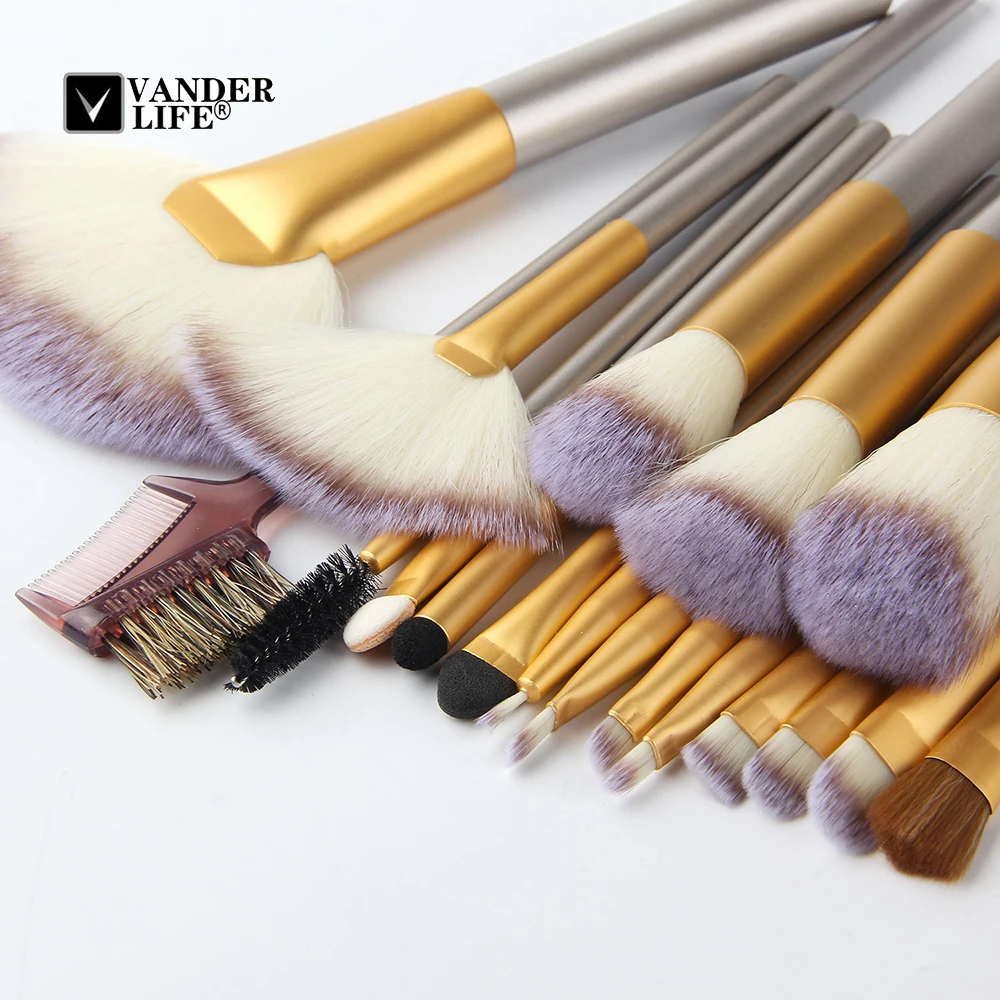 18 Pcs Set Soft Synthetic Professional Cosmetic Makeup Brushes Foundation Powder Blush Eyeliner Brush Beauty maquiagem (4)