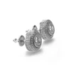 hiphop style cz stud earring custom made 925 sterling silver Earrings