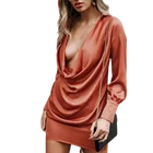 European fashion trendy scarf neck women ladies party club dress