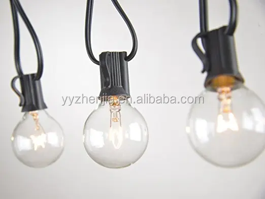ZHENJIA (UL/CUL) G40 Globe String Lights with Clear Bulbs for Indoor/Outdoor Commercial Decor