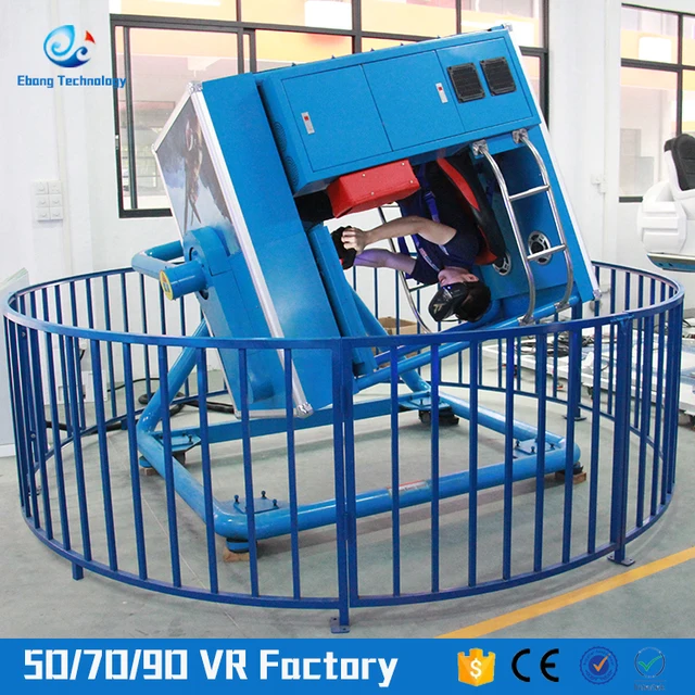 Amusement park equipment virtual reality simulator 360 degree flight simulato with stop button