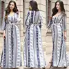 Summer Women Clothing Manufacturer Wholesale Side Split Bohemian Chiffon Dress Boho Belted Floral Print Long Sleeve Maxi Dress