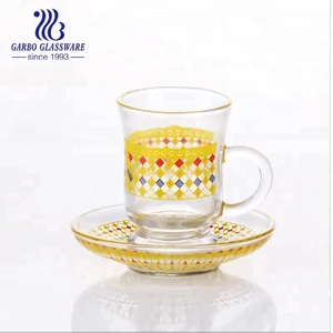 sena turkish tea set glass drinkware set with cup and saucer