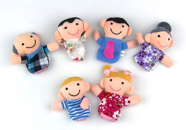 lovely family soft plush finger puppet for kids perfect gifts