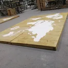 Art 6 Pieces Assemble Wooden World Graphic Map Wood Wall Art For Restaurant