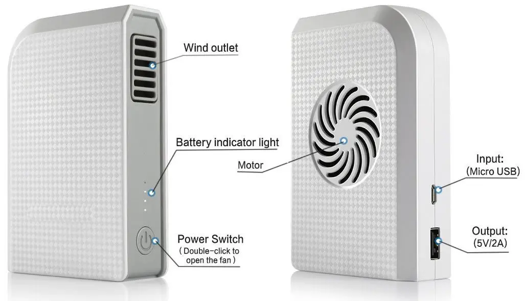 High Quality Digital Device Mobile Charging Station Powerbank 6000mAh Fan Power Bank for Summer Outdoor - ANKUX.COM