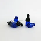 New Design Custom 2ML 3ML Blue Tubular Glass Bottle Dropper Glass Vials For Liquid Essential Oil