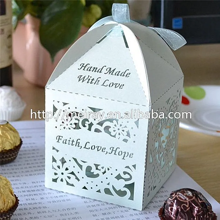 heart shape laser cut decorative gift candy wedding favor boxes