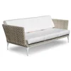 Simple Modern Look Deep Seating Outdoor Living Rattan 3-Seater Lounge Sofa