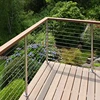 Terrace/Balcony Railing, Stainless Steel Cable Railing Wood Handrail
