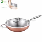 Tri-ply body chinese wok kitchenware cookware