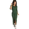 Best selling promotional price sexy long dresses women for party Solid Color Asymmetrical Long Dress