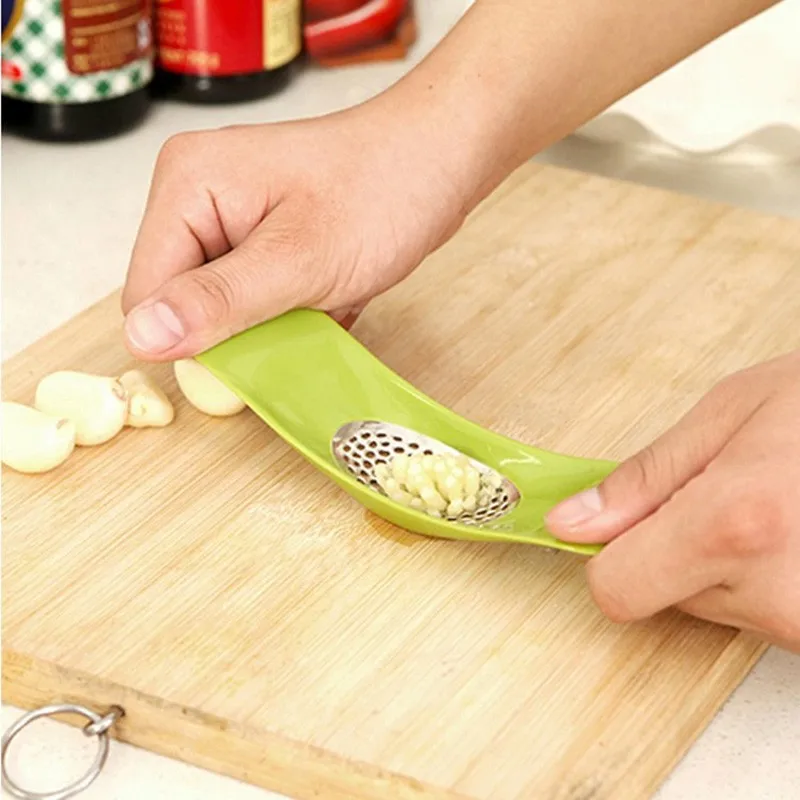 1PC Stainless Steel+Plastic Garlic Press Crusher Chopper Accesorios Households Vegetable Cutter Grater Kitchen Tools KC1519
